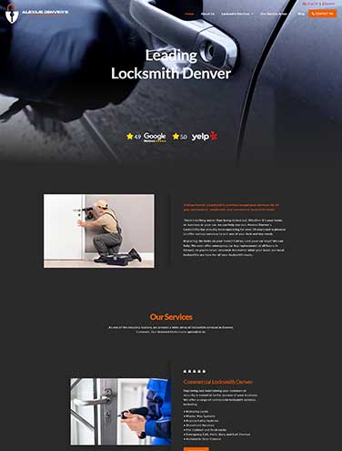 The new Alexius Denver's Locksmiths website after the redesign.